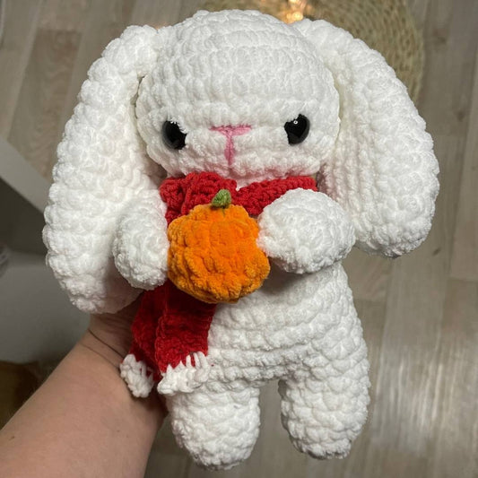 Christmas bunny with a tangerine pattern