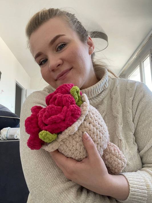 Crochet roses bouquet